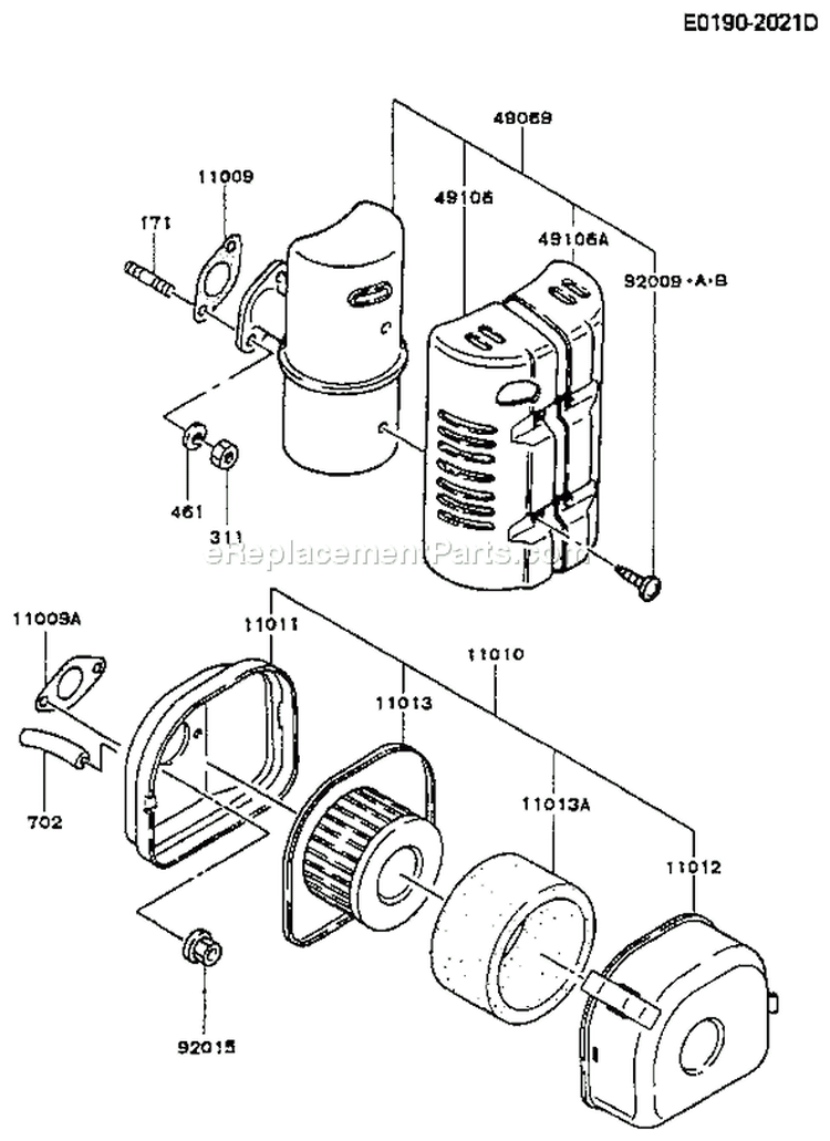 Page A Diagram and Parts List for FG150G BS00 Kawasaki Engine