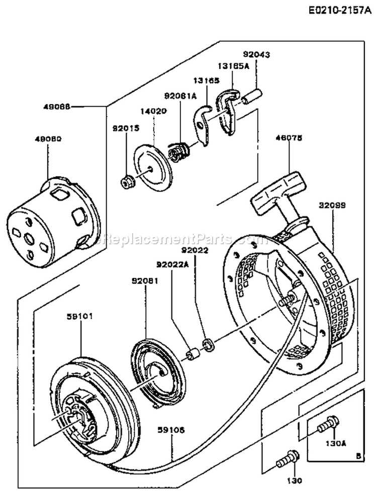 Page K Diagram and Parts List for FG150G BS00 Kawasaki Engine