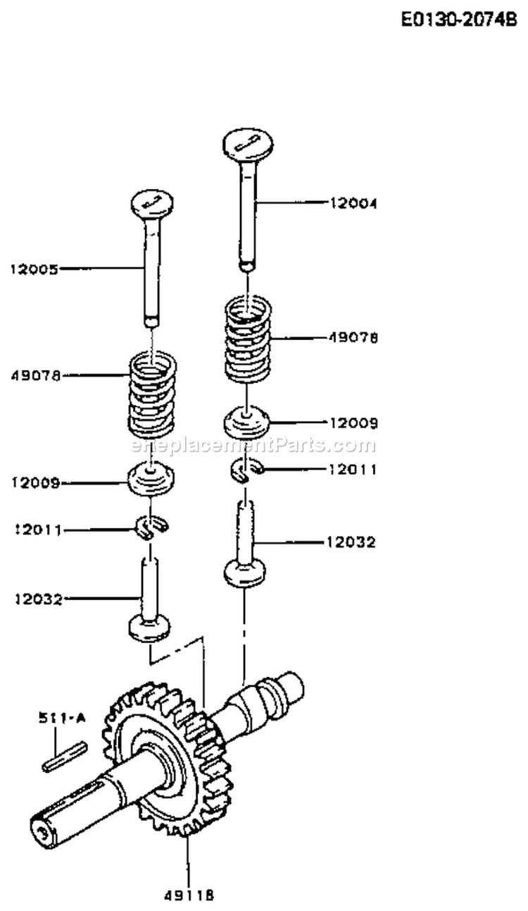 Page L Diagram and Parts List for FG150G BS00 Kawasaki Engine