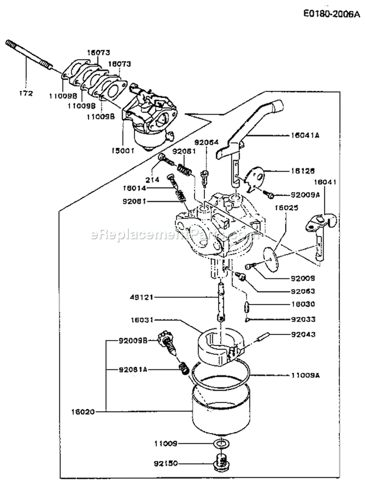 Page B Diagram and Parts List for FG150D DS00 Kawasaki Engine