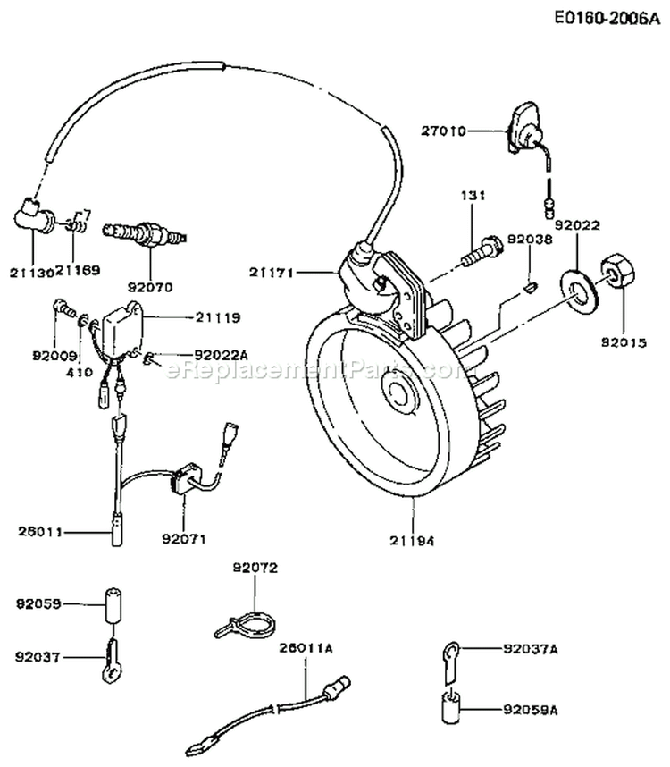 Page F Diagram and Parts List for FG150D DS00 Kawasaki Engine