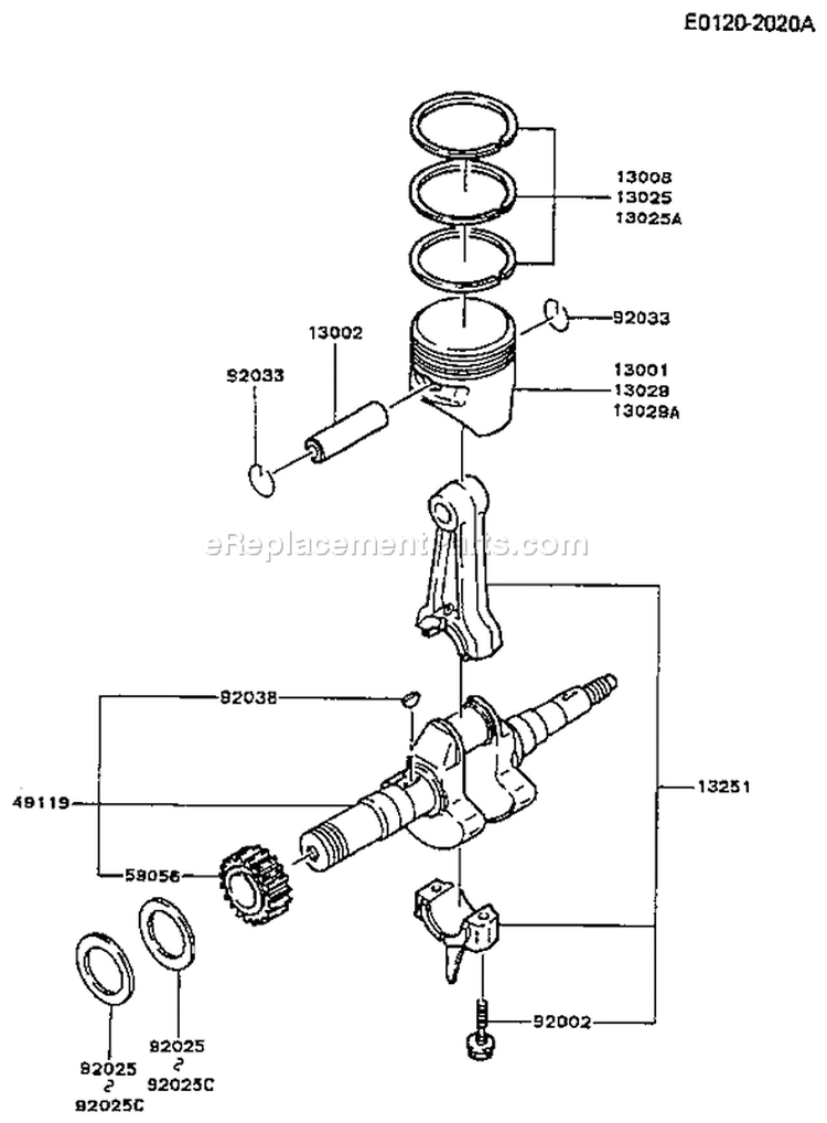 Page J Diagram and Parts List for FG200D AS02 Kawasaki Engine