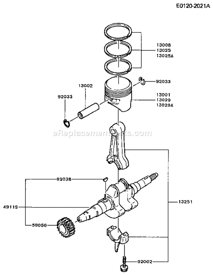 Page J Diagram and Parts List for FG200D AS03 Kawasaki Engine
