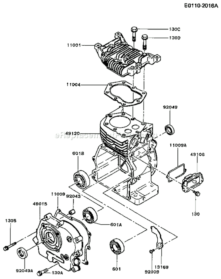 Page E Diagram and Parts List for FG200D AS02 Kawasaki Engine