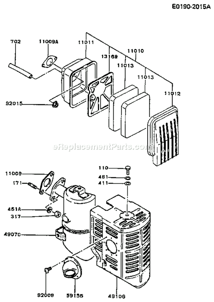 Page A Diagram and Parts List for FG200D AS04 Kawasaki Engine