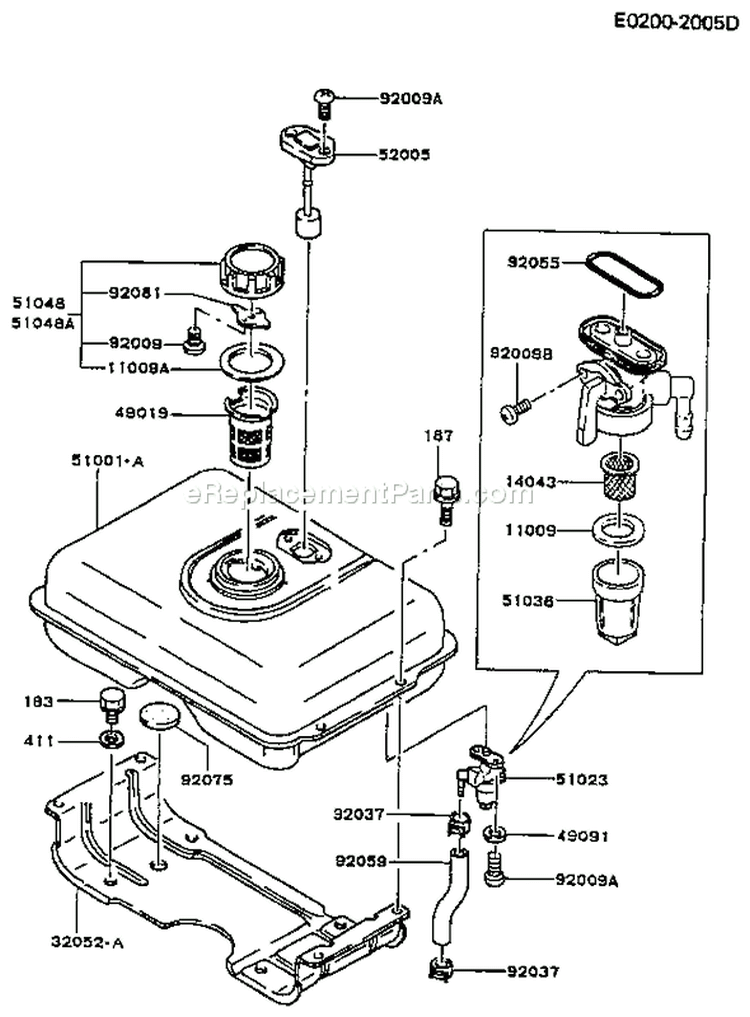 Page G Diagram and Parts List for FG200D CS01 Kawasaki Engine