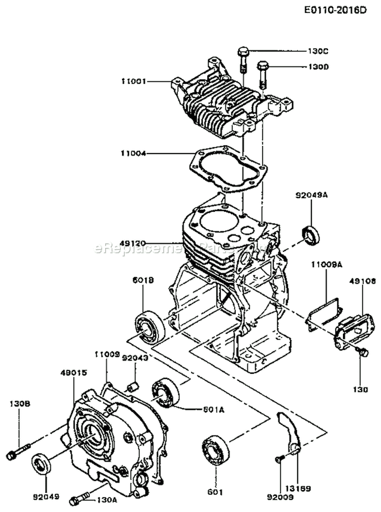 Page E Diagram and Parts List for FG200D GS00 Kawasaki Engine