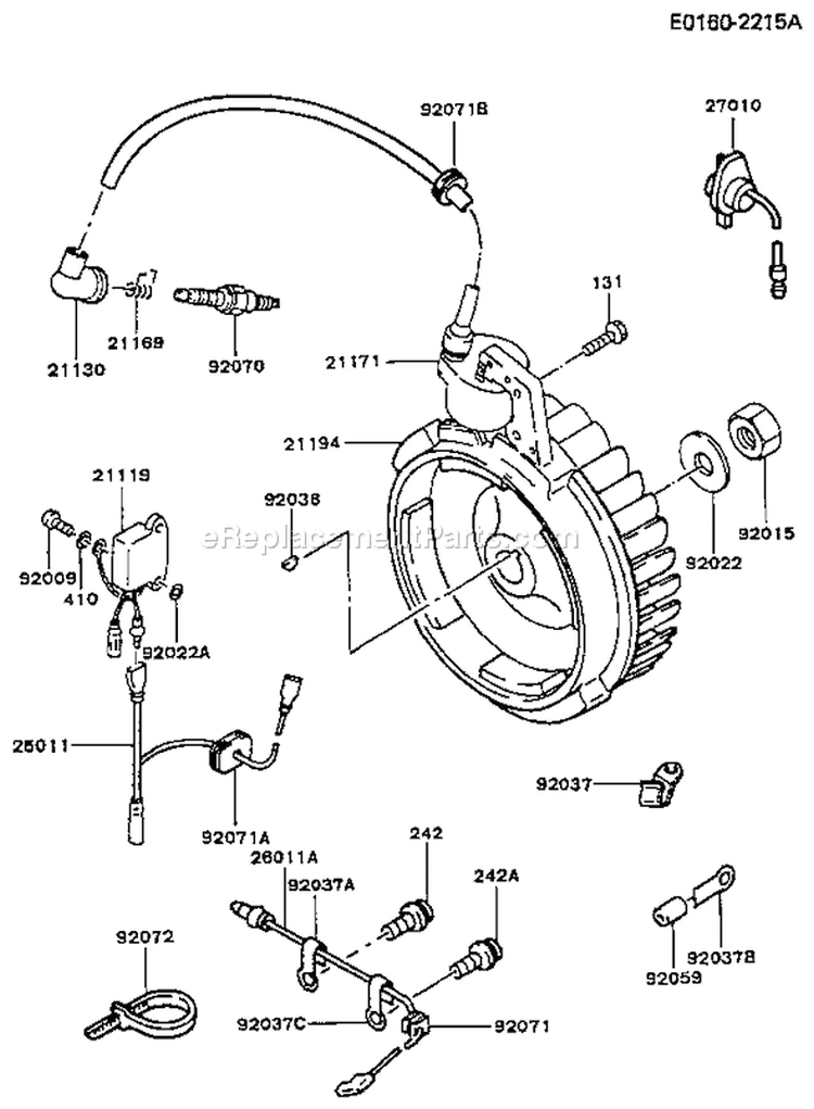 Page F Diagram and Parts List for FG200D GS00 Kawasaki Engine
