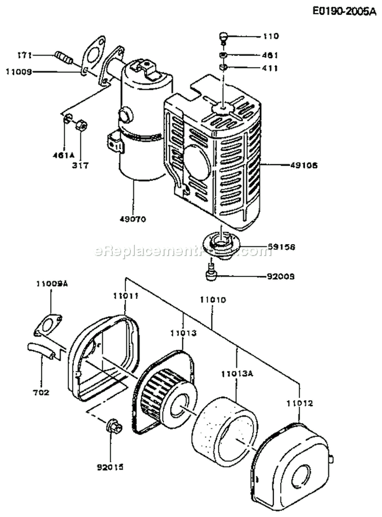 Page A Diagram and Parts List for FG200R AS01 Kawasaki Engine