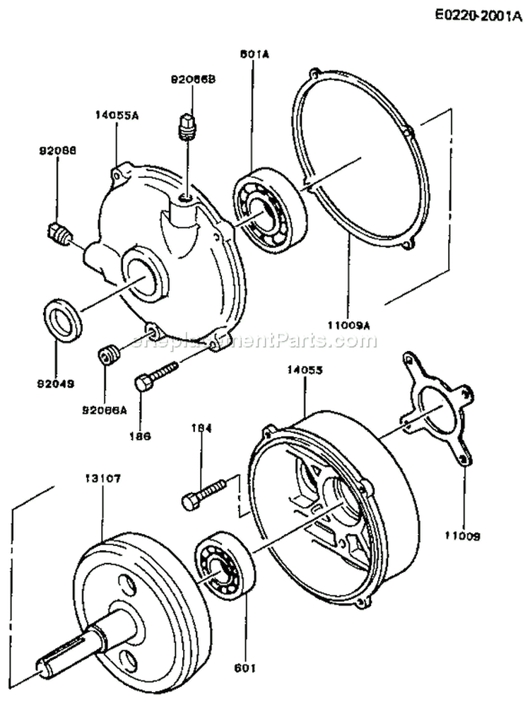 Page J Diagram and Parts List for FG200R AS01 Kawasaki Engine