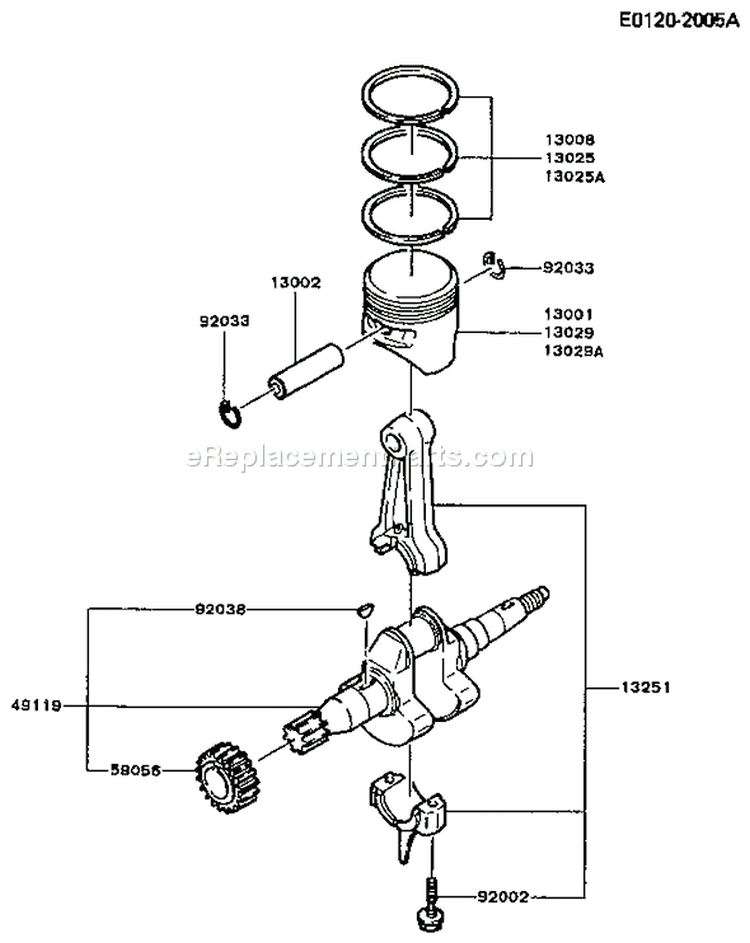Page K Diagram and Parts List for FG150R AS00 Kawasaki Engine