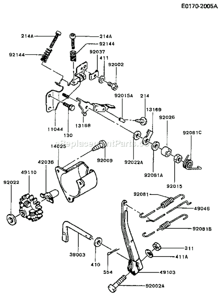 Page C Diagram and Parts List for FG200D GS00 Kawasaki Engine