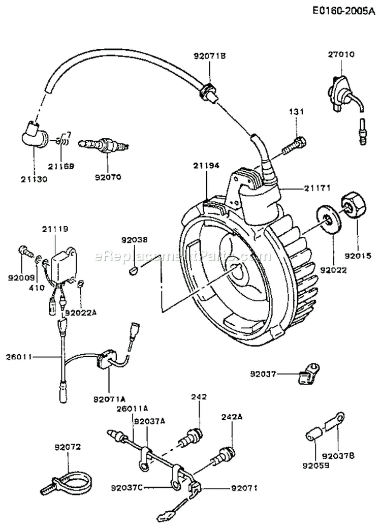 Page F Diagram and Parts List for FG200R AS01 Kawasaki Engine