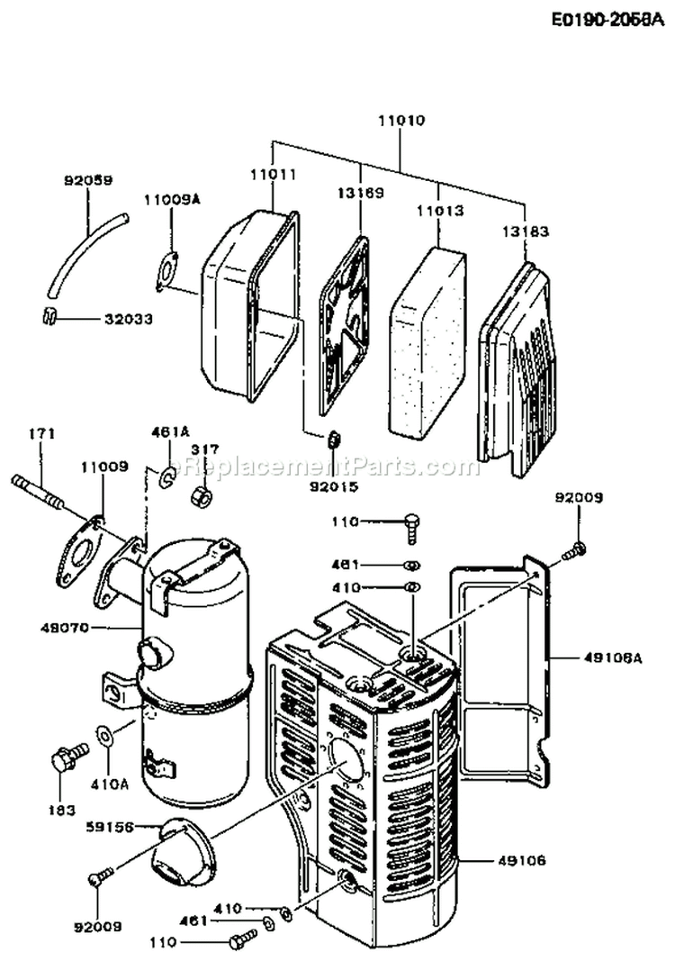 Page A Diagram and Parts List for FG270G AS00 Kawasaki Engine