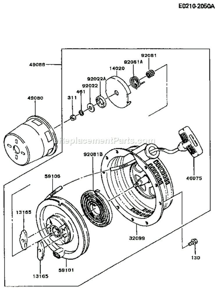 Page K Diagram and Parts List for FG270G AS00 Kawasaki Engine