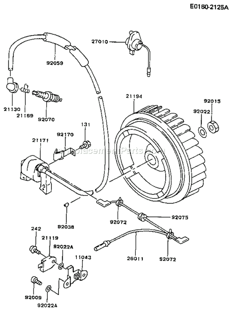 Page F Diagram and Parts List for FG270G AS00 Kawasaki Engine