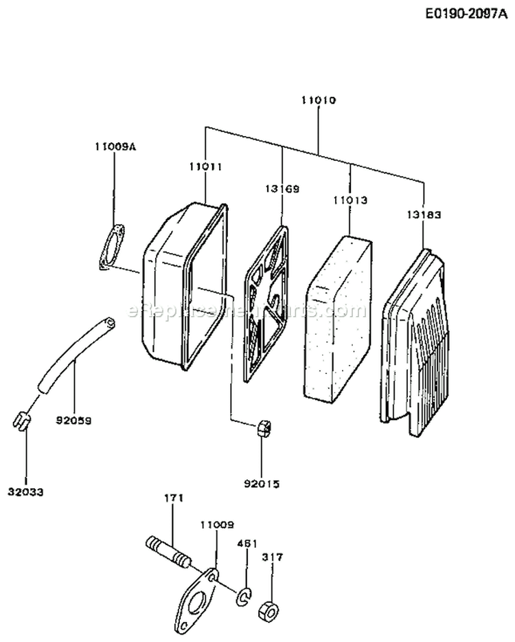 Page A Diagram and Parts List for FG270G AS01 Kawasaki Engine