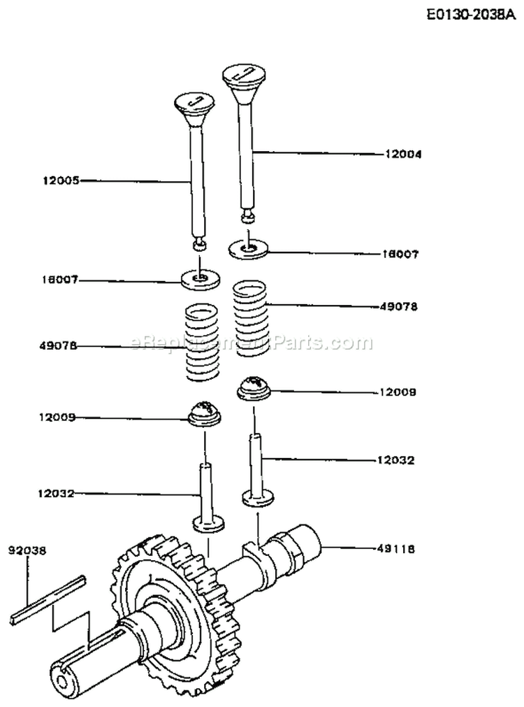 Page K Diagram and Parts List for FG270G AS01 Kawasaki Engine