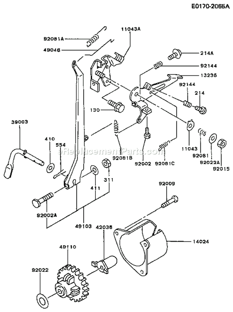 Page C Diagram and Parts List for FG270G AS01 Kawasaki Engine