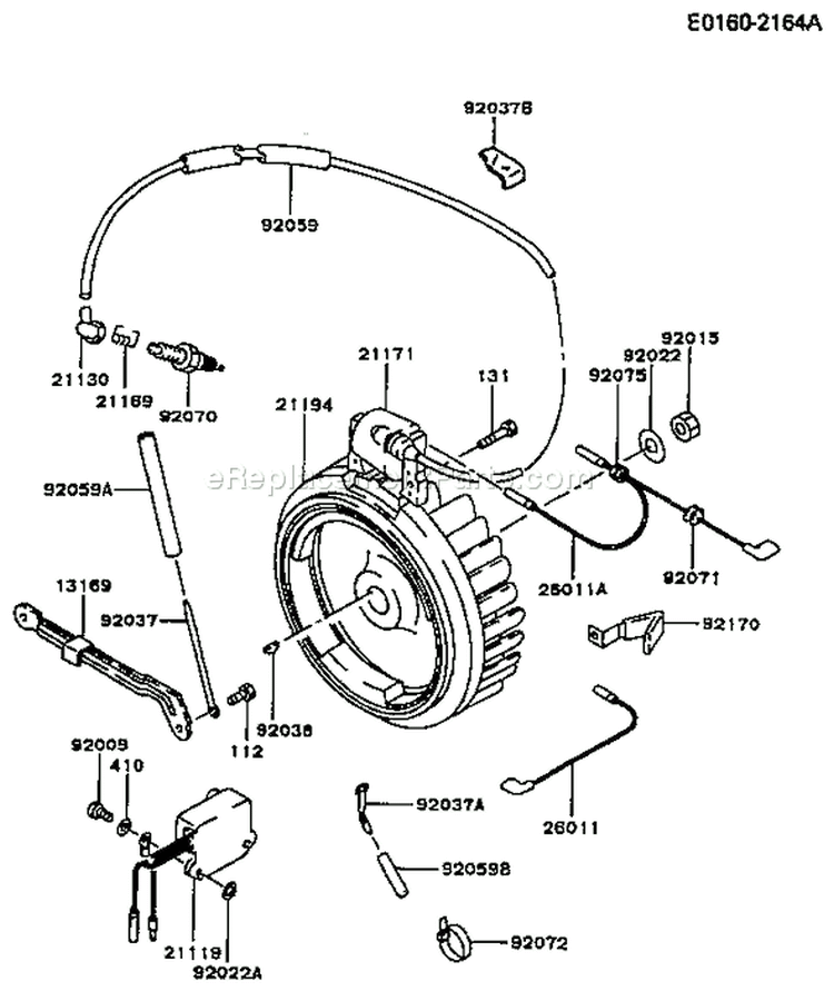 Page F Diagram and Parts List for FG300D AS15 Kawasaki Engine