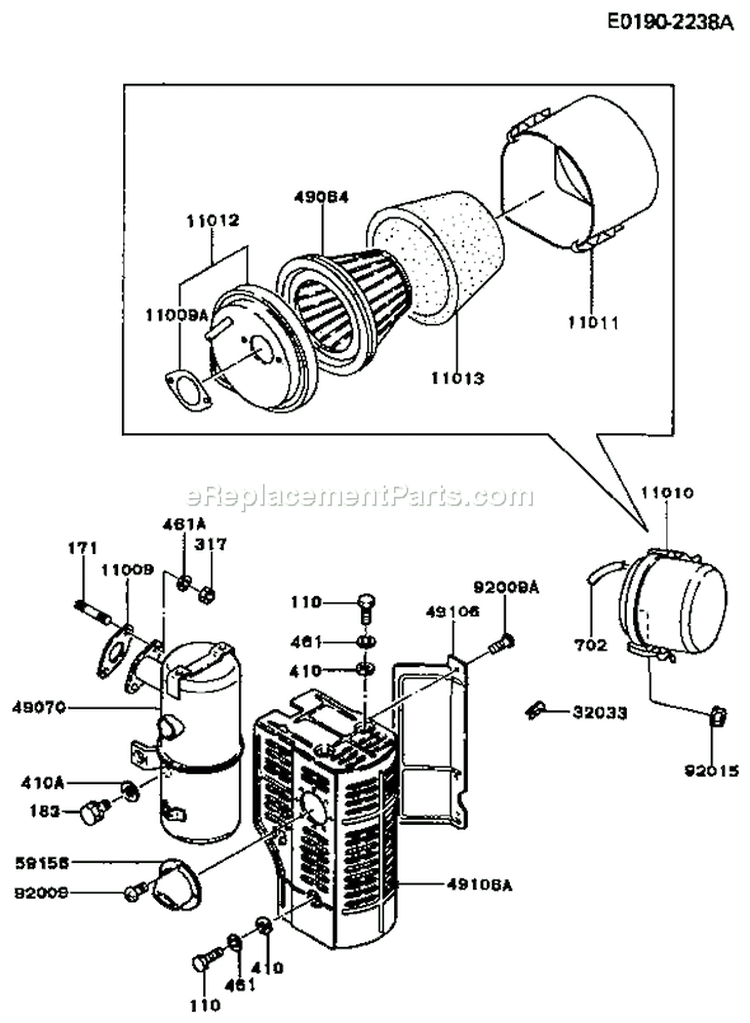 Page A Diagram and Parts List for FG300D AS17 Kawasaki Engine