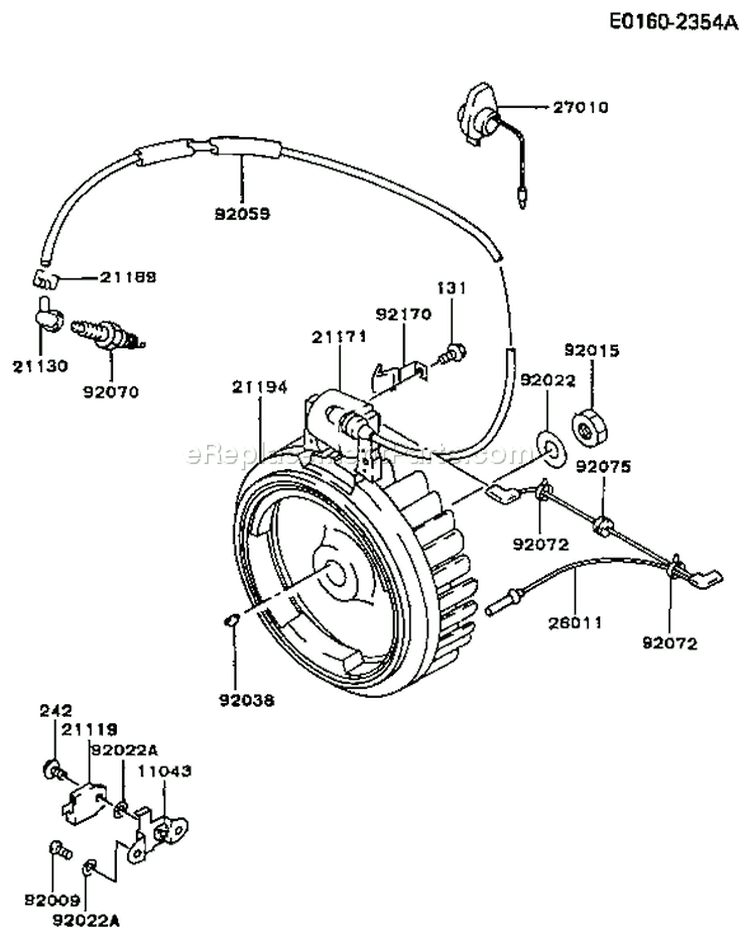 Page F Diagram and Parts List for FG300D AS17 Kawasaki Engine