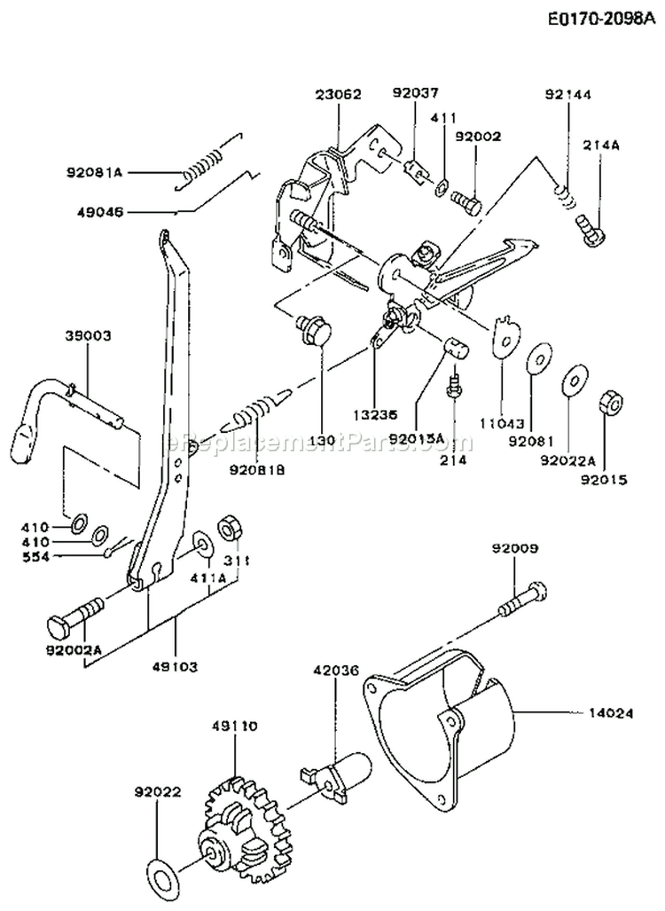 Page C Diagram and Parts List for FG300D BS13 Kawasaki Engine