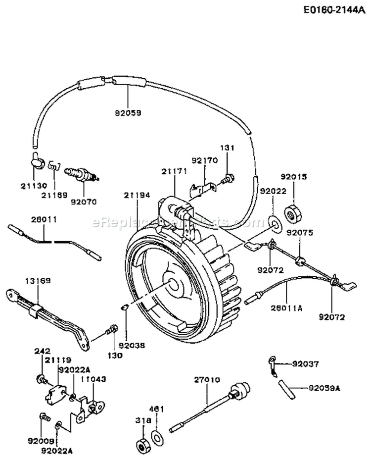 Page F Diagram and Parts List for FG300D BS13 Kawasaki Engine