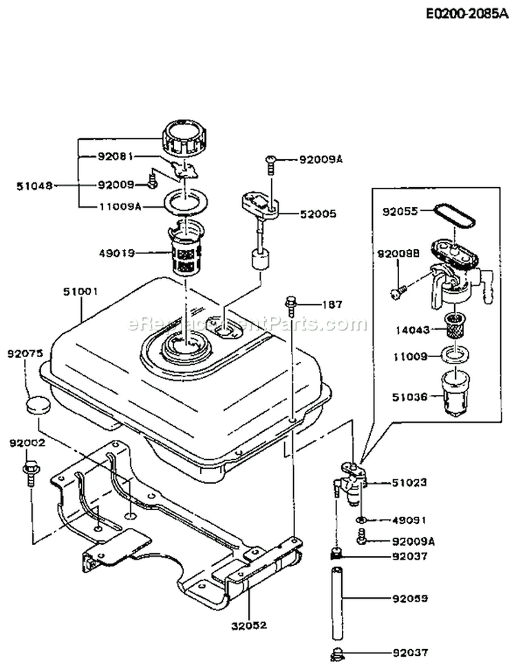 Page G Diagram and Parts List for FG300D BS13 Kawasaki Engine