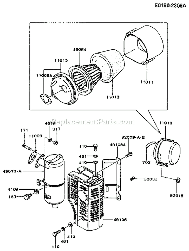 Page A Diagram and Parts List for FG300D BS16 Kawasaki Engine