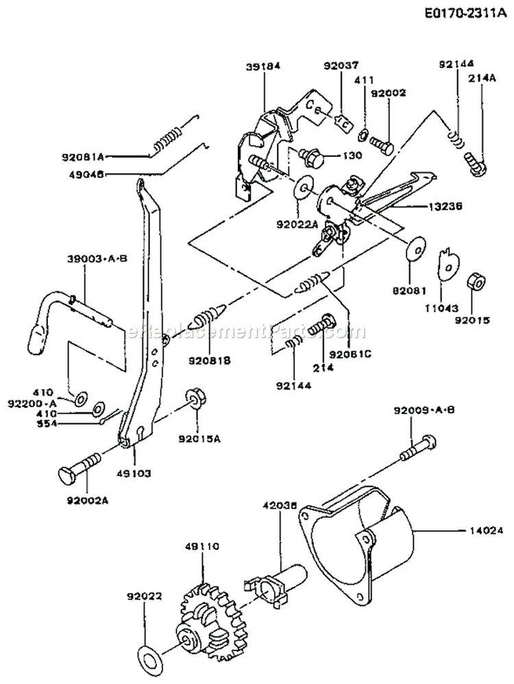 Page C Diagram and Parts List for FG300D BS16 Kawasaki Engine