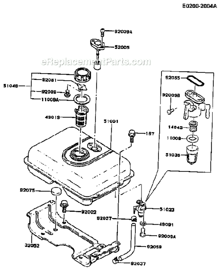 Page G Diagram and Parts List for FG300D CS09 Kawasaki Engine