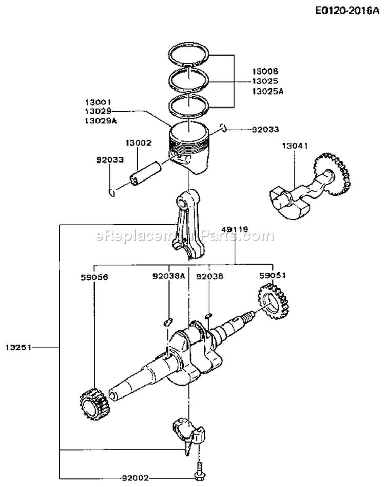 Page J Diagram and Parts List for FG300D BS05 Kawasaki Engine