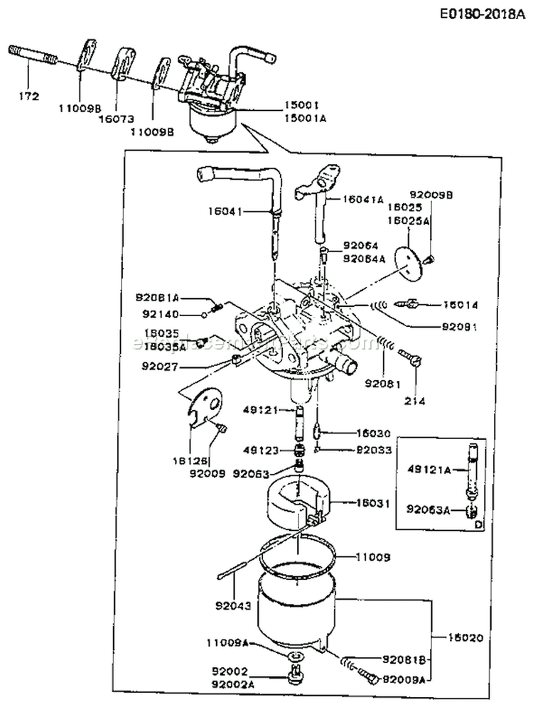 Page B Diagram and Parts List for FG300D BS05 Kawasaki Engine