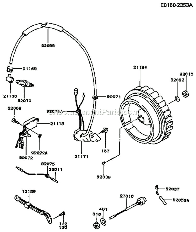 Page F Diagram and Parts List for FG300D CS09 Kawasaki Engine