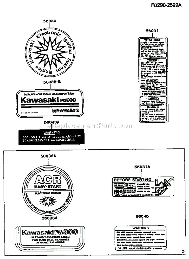 Page I Diagram and Parts List for FG300D CS09 Kawasaki Engine