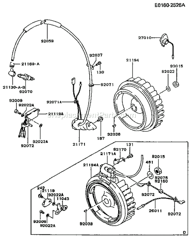 Page F Diagram and Parts List for FG300D CS11 Kawasaki Engine