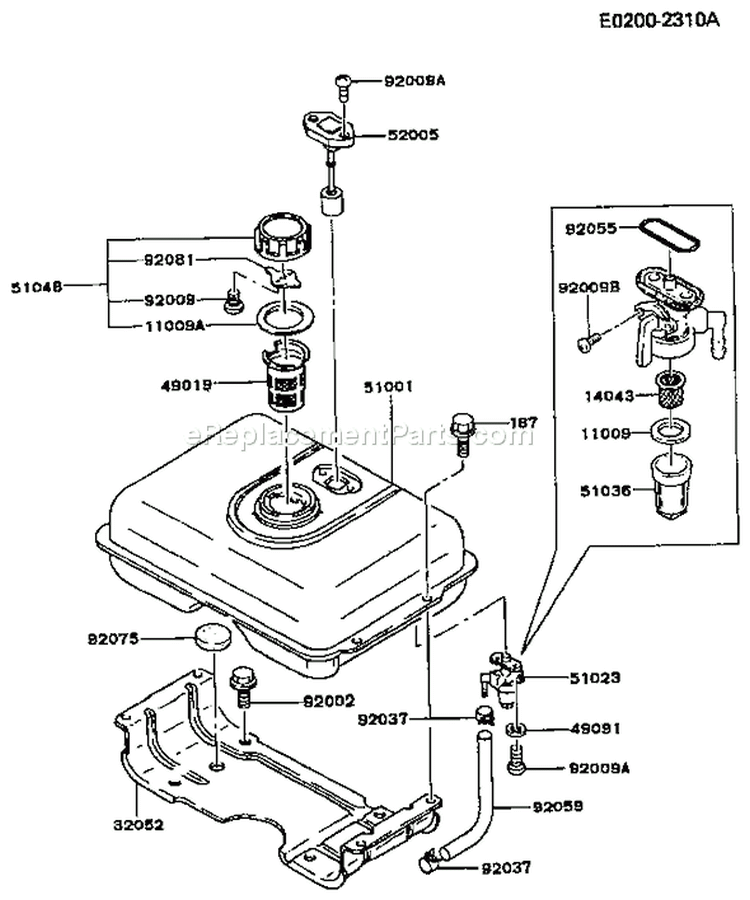 Page G Diagram and Parts List for FG300D CS11 Kawasaki Engine