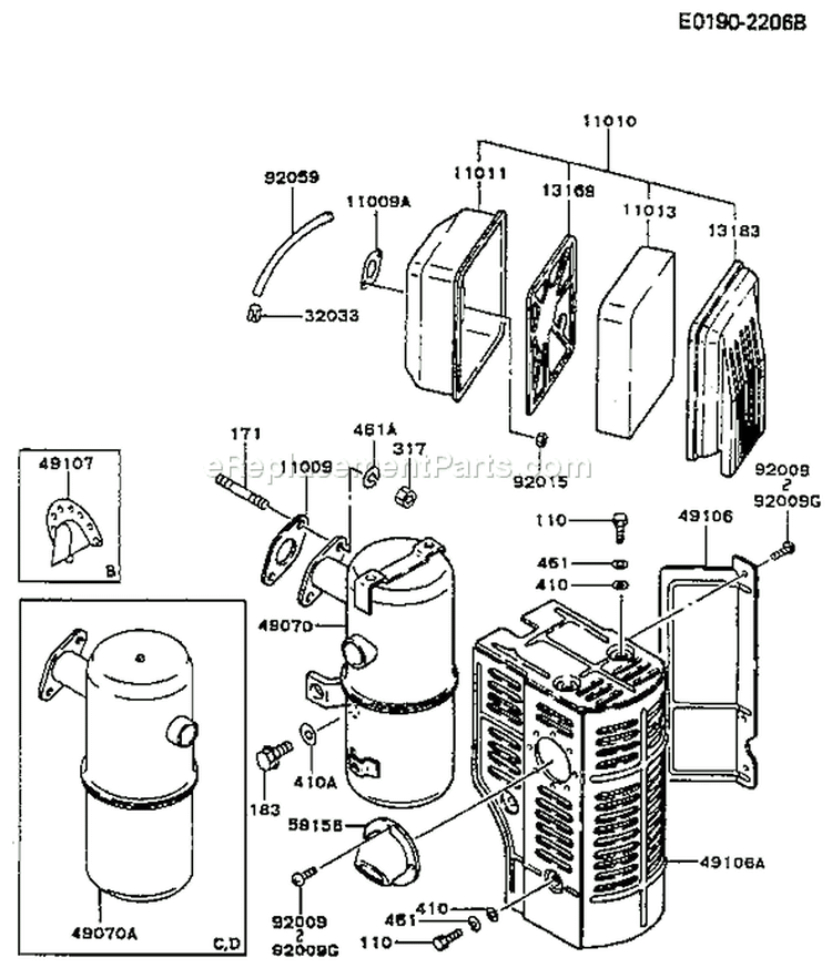 Page A Diagram and Parts List for FG300D CS12 Kawasaki Engine