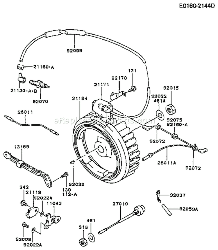 Page F Diagram and Parts List for FG300D CS12 Kawasaki Engine