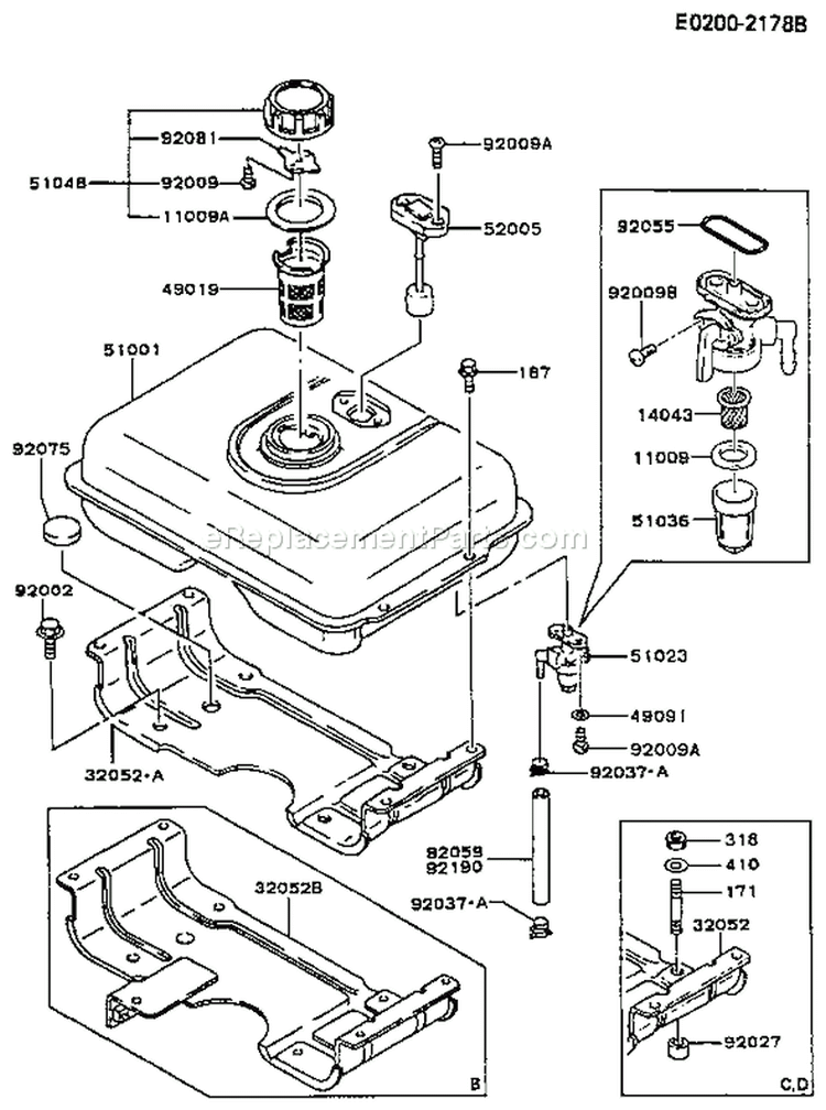 Page G Diagram and Parts List for FG300D CS12 Kawasaki Engine