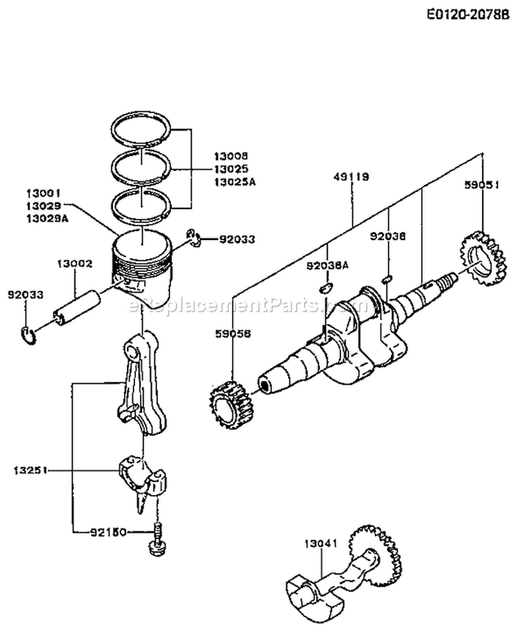 Page J Diagram and Parts List for FG300D EM81 Kawasaki Engine