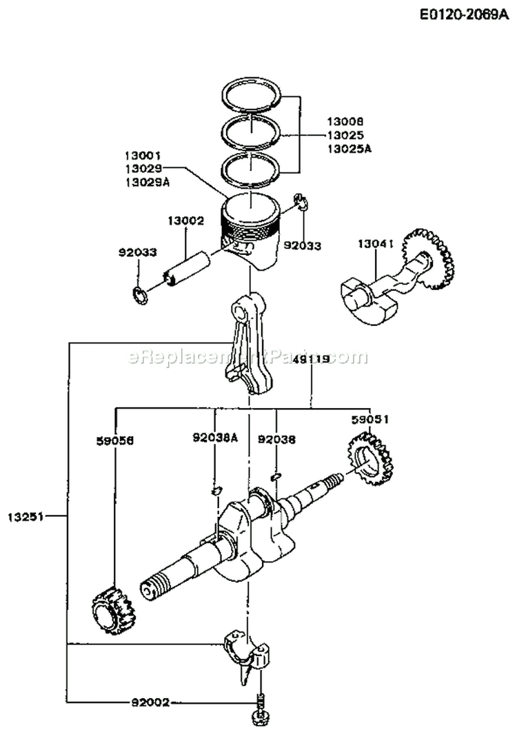 Page J Diagram and Parts List for FG300D ES03 Kawasaki Engine