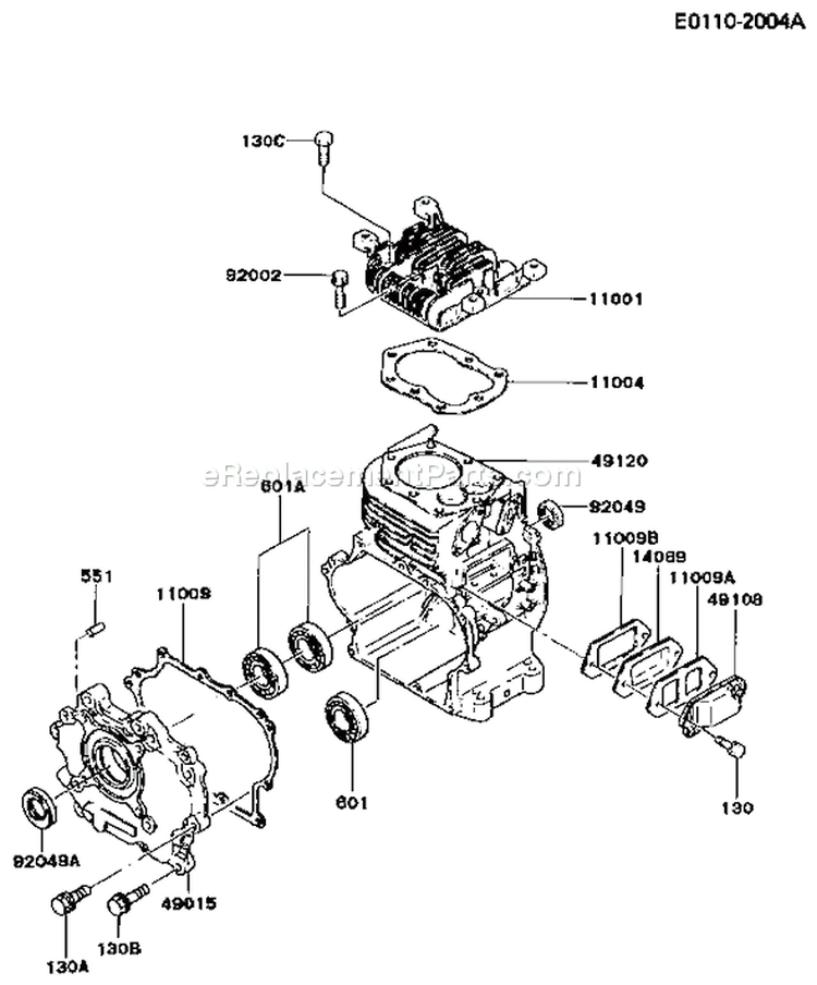 Page E Diagram and Parts List for FG300D BS05 Kawasaki Engine