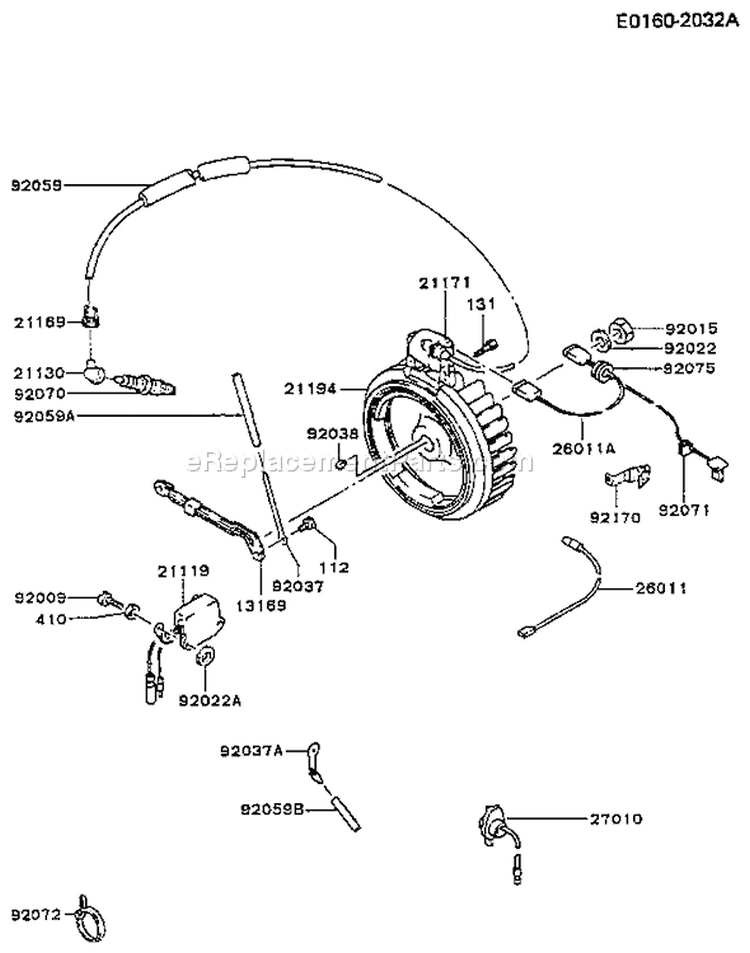 Page F Diagram and Parts List for FG300D ES03 Kawasaki Engine