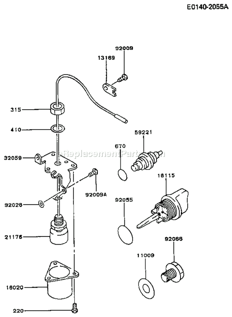 Page H Diagram and Parts List for FG300D AS15 Kawasaki Engine