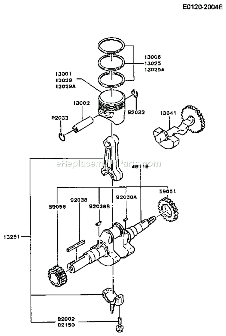 Page J Diagram and Parts List for FG300D FS01 Kawasaki Engine