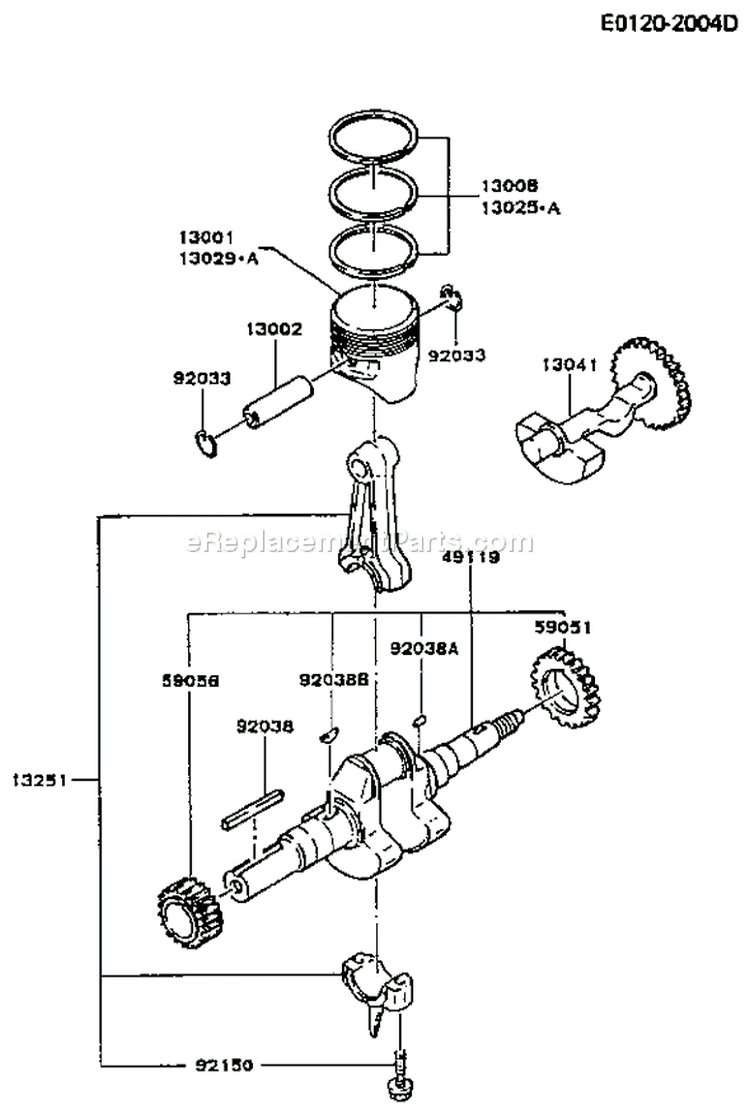 Page J Diagram and Parts List for FG300D HS00 Kawasaki Engine