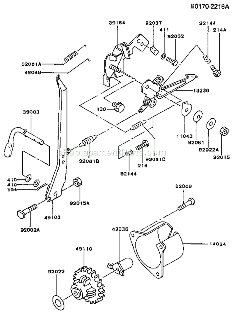 Page C Diagram and Parts List for FG300D HS00 Kawasaki Engine