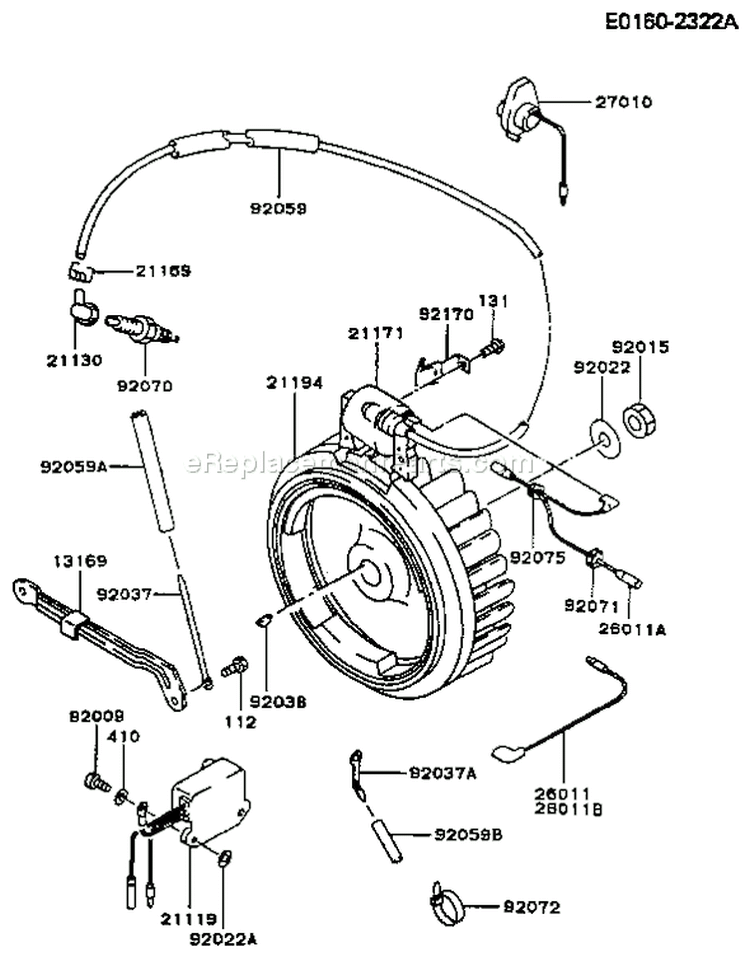 Page F Diagram and Parts List for FG300D HS00 Kawasaki Engine